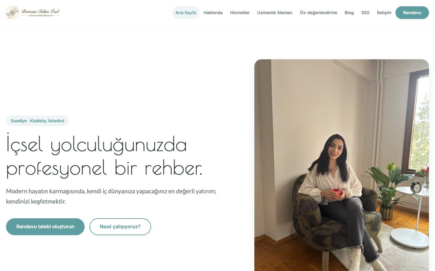 Dilan İzol pratik sitesinin ana sayfası