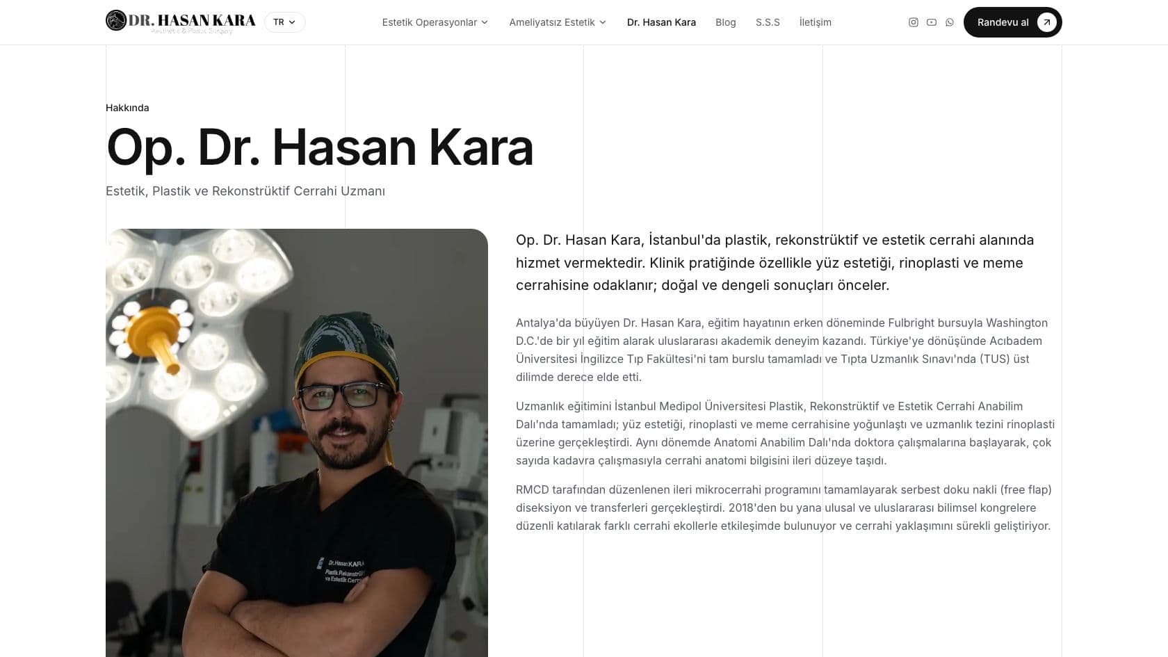 Dr. Hasan Kara hakkımızda sayfası