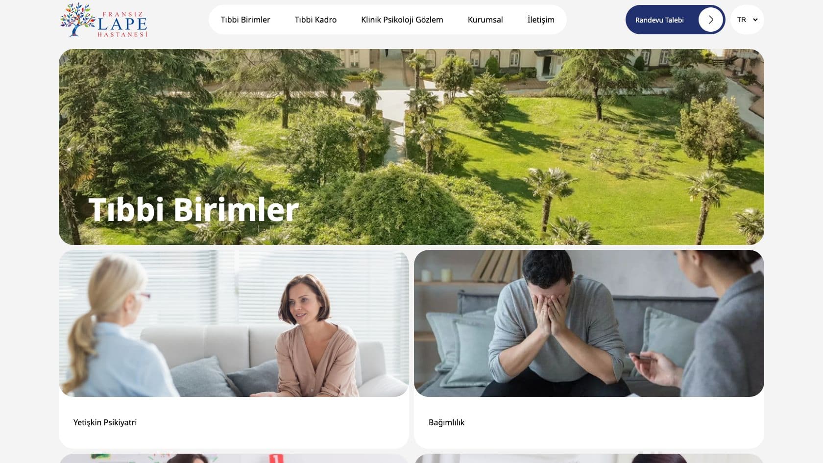 Fransız Lape sitesindeki tıbbi birimler sayfası