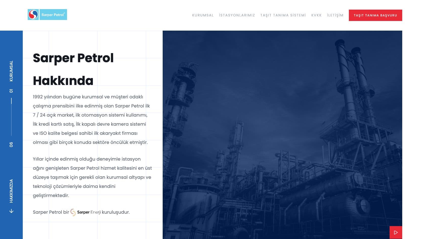 Company page on the Sarper Petrol website